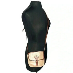 Vera Pelle Italy Vintage Small Tan Brown Leather Suede Crossbody Purse Bag